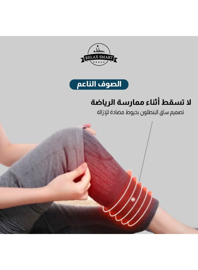 ريلاكس سمارت دعامة ركبة حرارية دافئة لفصل الشتاء – كمّات تدفئة ودعم الركبة للرجال والنساء لتخفيف آلام المفاصل مناسبة للرياضة والاستخدام اليومي - Image 5