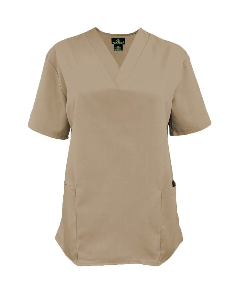 Natural Uniforms Women's Scrub Set - Medical Scrub Top and Pant, Khaki, Small - Image 4