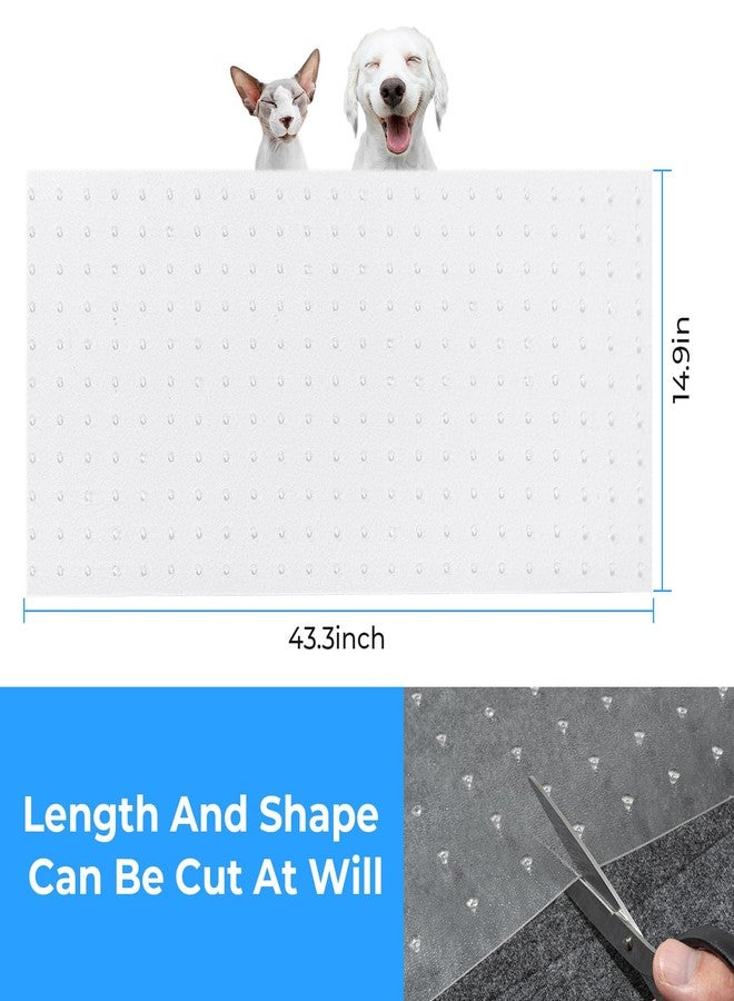 THAMIAO Carpet Protector for cat Dog Anti Scratch Under Door Cat Scratch Protector Mat from Scratching Easy to Cut Non Slip Plastic Carpet Scratch Stopper Cat Scratch Guard Carpet 3.6FT(Clear, 1pcs) - Image 2