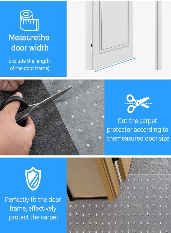 THAMIAO Carpet Protector for cat Dog Anti Scratch Under Door Cat Scratch Protector Mat from Scratching Easy to Cut Non Slip Plastic Carpet Scratch Stopper Cat Scratch Guard Carpet 3.6FT(Clear, 1pcs) - Image 3