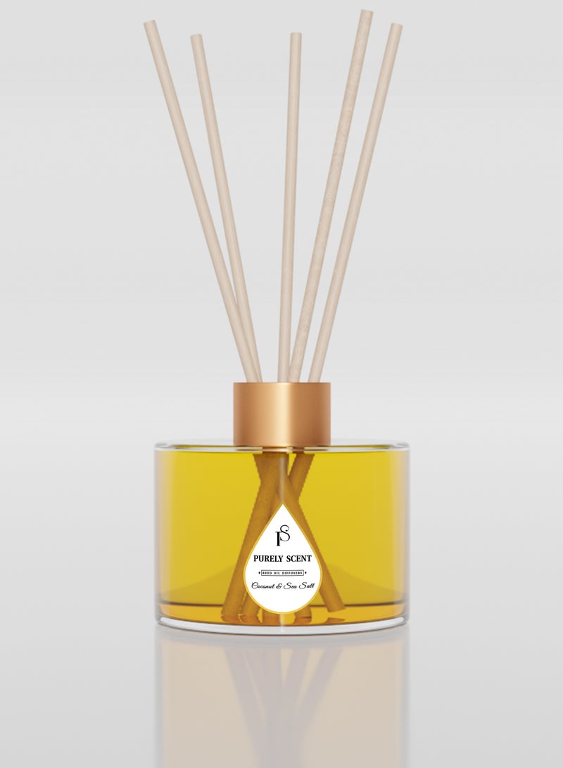 PURELY SCENT Coconut  Sea Salt Diffuser – 150ML Luxury Scented Oil Diffuser – Long Lasting Home Fragrance with Essential Oils – Elegant Decor & Gift Idea - Image 1