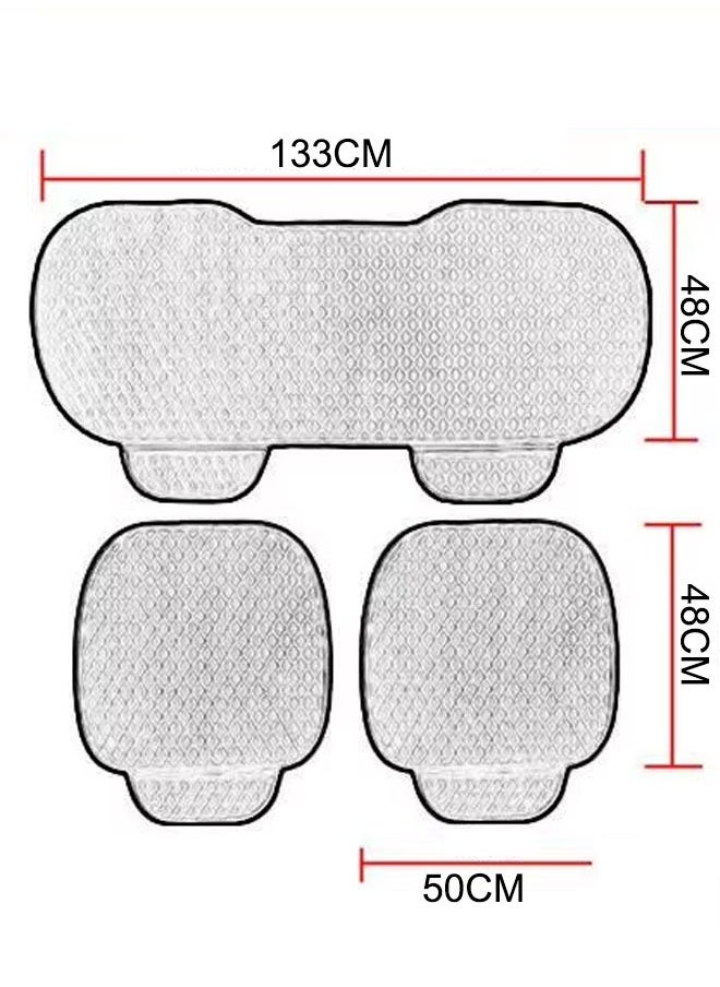 Generic 3pcs Universal Car Seat Cushion Set Car Seat Bottom Covers Protectors Include 1 Pair Front Driver Seat Pad Mat And 1 Rear Bench Cover Universal  Breathable Comfort (Black)  - Image 2