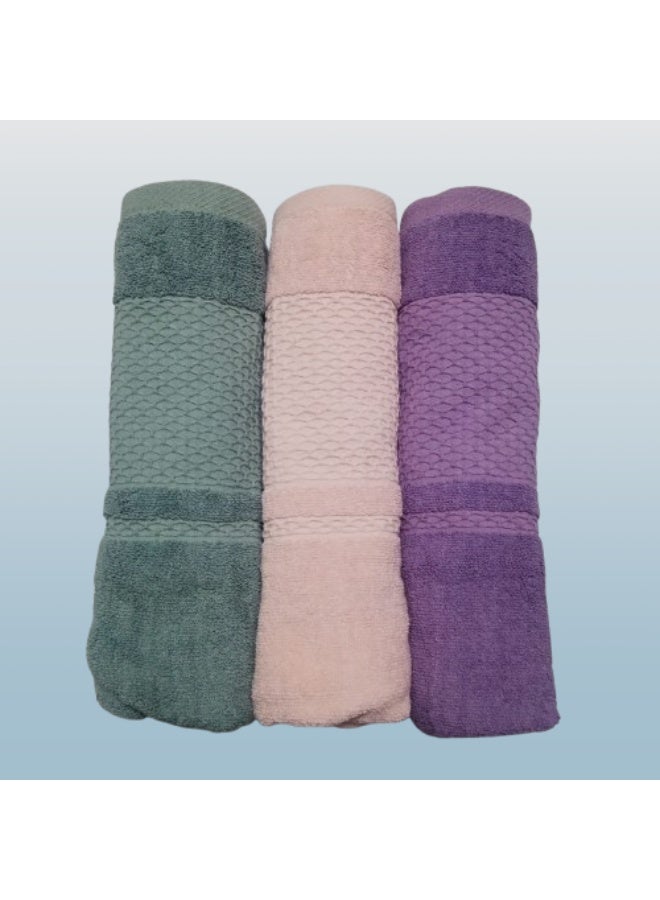 Cotton towels, 55x110 cm, 3 pieces - Image 1