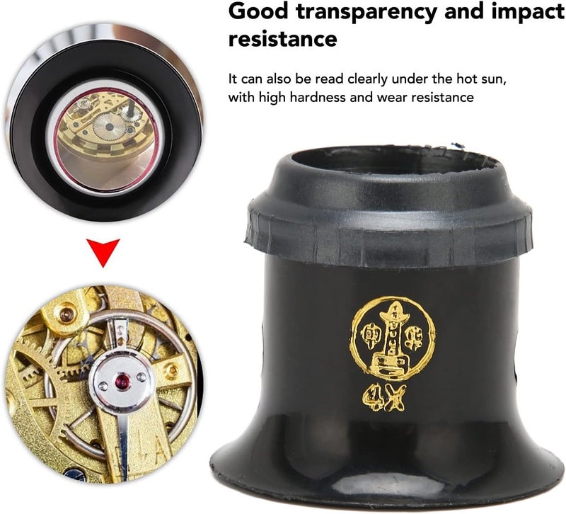 klarako 4X Watchmaker Loupe,4X Magnification Eye Loupe for Jewelry Coin Rock Model Antique, Eye Loops Magnifier Jewelry Loop Magnifier,Portable Monocular Magnifier Experimental Tools - Image 3
