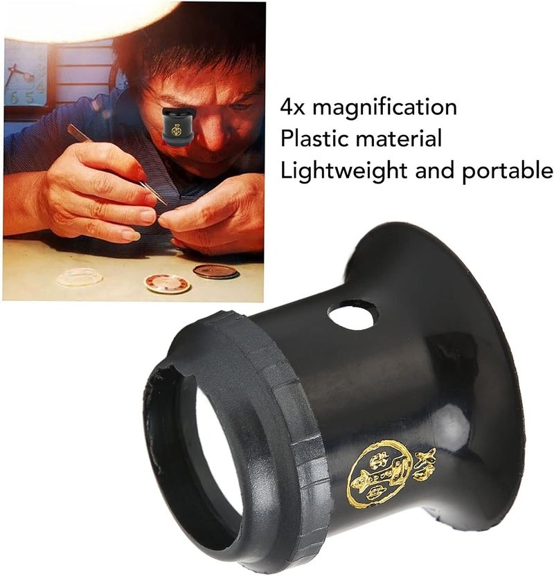 klarako 4X Watchmaker Loupe,4X Magnification Eye Loupe for Jewelry Coin Rock Model Antique, Eye Loops Magnifier Jewelry Loop Magnifier,Portable Monocular Magnifier Experimental Tools - Image 2