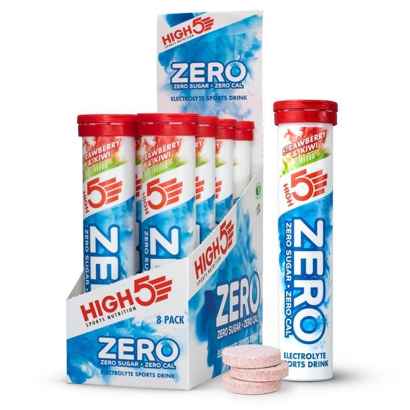 High5 ZERO Electrolyte Tablet - Hydration Tablets Enhanced with Vitamin C - 0 Calories & Sugar Free - Boost Hydration, Performance & Wellness - Strawberry & Kiwi, 160 Tablets (20x, Pack of 8) - Image 1
