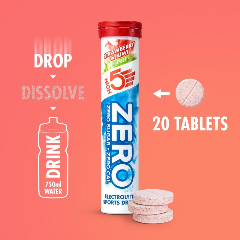 High5 ZERO Electrolyte Tablet - Hydration Tablets Enhanced with Vitamin C - 0 Calories & Sugar Free - Boost Hydration, Performance & Wellness - Strawberry & Kiwi, 160 Tablets (20x, Pack of 8) - Image 3
