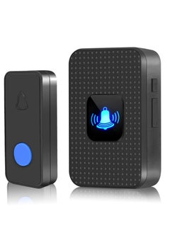 NNEWVANTE Wireless Doorbell, 400m Range, Outdoor Waterproof Door Chime with 55 Melodies, 5 Volume Levels, Flashing LED, Battery-Powered House Bell，Battery Operated Expandable Bell for Home Office,-Black  - Image 1