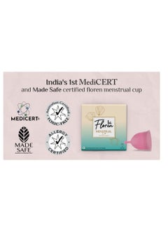 Floren Floren Women's Reusable Menstrual Cup With Pouch FDA Approved, 100% Medical Grade Silicone, Ultra Soft, Odour and Rash Free, No Leakage, Protects Up to 8-10 Hours - Pack of 1 ( Pink)  - Image 3