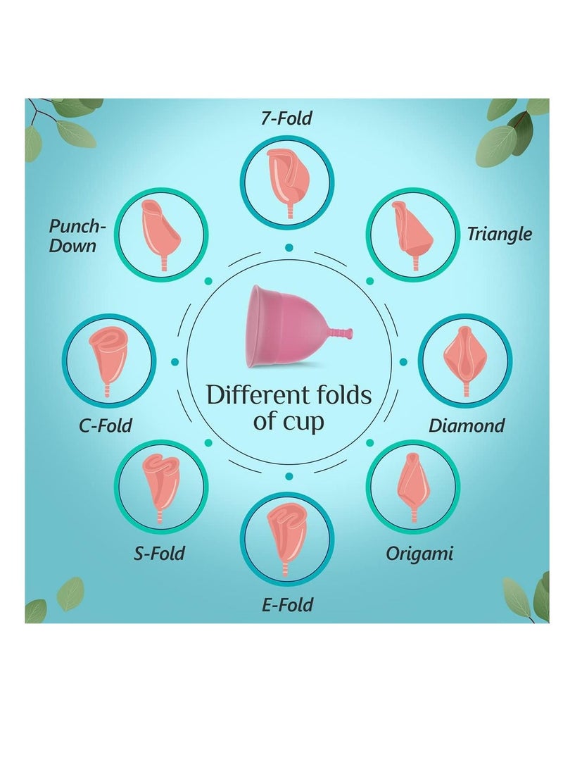Floren - Floren Women's Reusable Menstrual Cup With Pouch FDA Approved, 100% Medical Grade Silicone, Ultra Soft, Odour and Rash Free, No Leakage, Protects Up to 8-10 Hours - Pack of 1 ( Pink) - Image 1