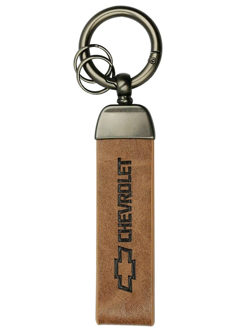 Chevrolet Lexus Super Finish Metal Ring & PU Leather Strap Car KeyChain Home Key Chain Car Keychain Chevrolet - 1Pcs  - Image 5
