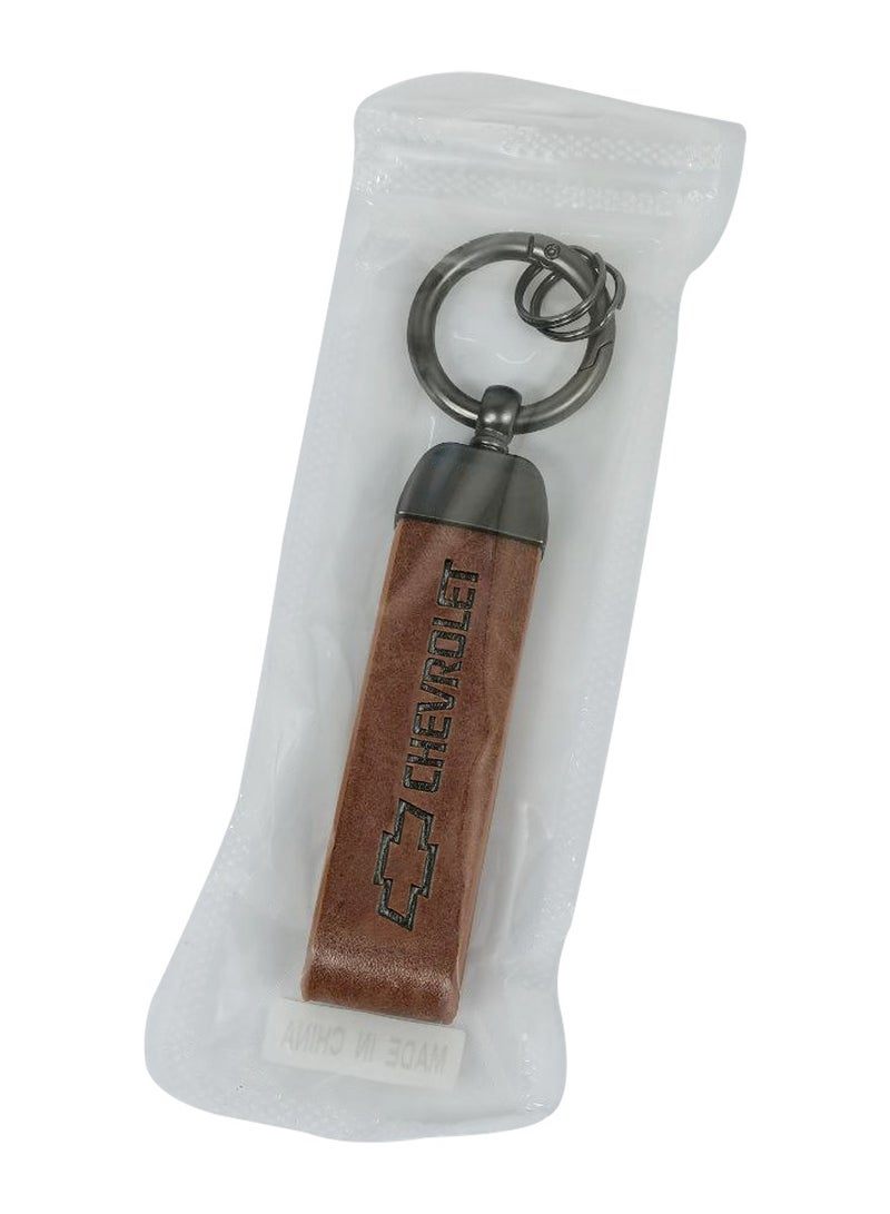 Chevrolet Lexus Super Finish Metal Ring & PU Leather Strap Car KeyChain Home Key Chain Car Keychain Chevrolet - 1Pcs  - Image 3