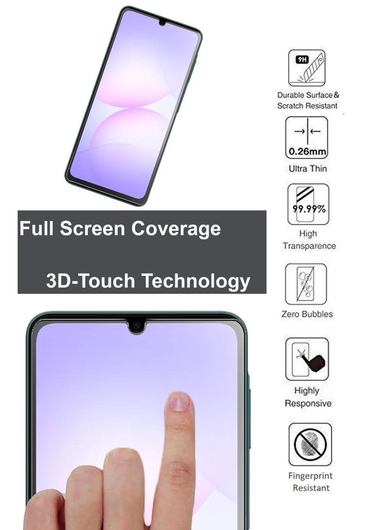 Samsung Galaxy A07 Screen Protector | Tempered Glass Compatible With Samsung Galaxy A07 | Tempered Glass Screen Protector - Delicate Touch , Higher Transparency , Easy to Install ,Anti-scratch and Bubble-free Screen Protector - Black - Image 4
