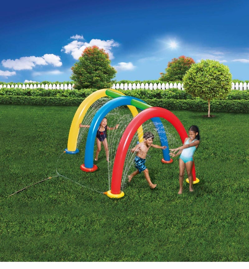 BANZAI Splash Tunnel Sprinkler, Length: 82 in, Width: 76 in, Height: 50 in, Inflatable Outdoor Backyard Splash Toy - Image 2