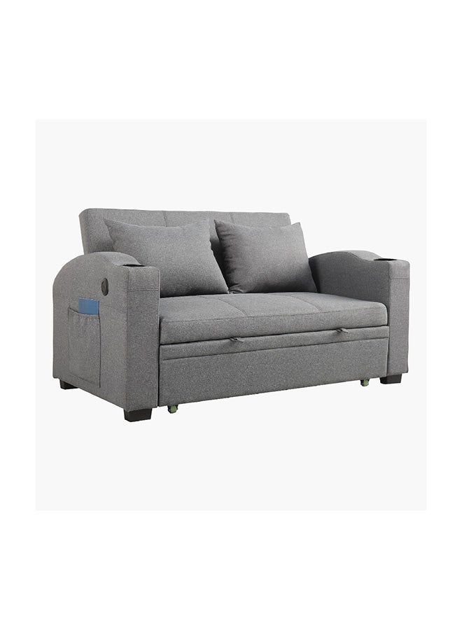 Home Box Morgan 2-Seater Pull-Out 2-Cushion Sofa Bed with 2 Cup Holders and C-Type USB Port 64 x 84 x 150 cm - Image 2