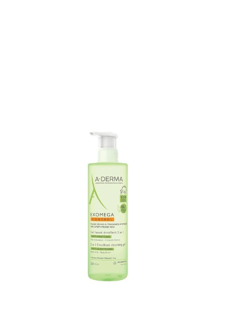 A-DERMA A DERMA EXOMEGA CONTROL BATH GEL BODY/HAIR FOR ATOPIC SKINS 500ML 
