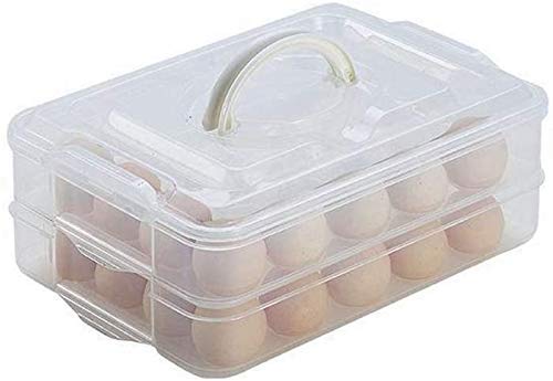 SOPTOOL 24 Grid 2 Layer Egg Storage Box Egg Tray for Fridge Strong PP NonToxic Plastic Multi Color - Image 5