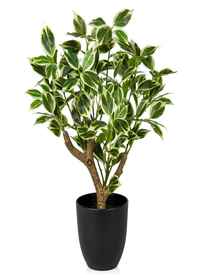 GnFlus Small Fake Plant Artificial Bonsai Tree 17" Faux Plants Indoor Realistic Fake Potted Plants Small Fake Tree Decor with Pot for Home Table Office Desk Bathroom Bedroom Living Room Farmhouse Decoration - Image 1