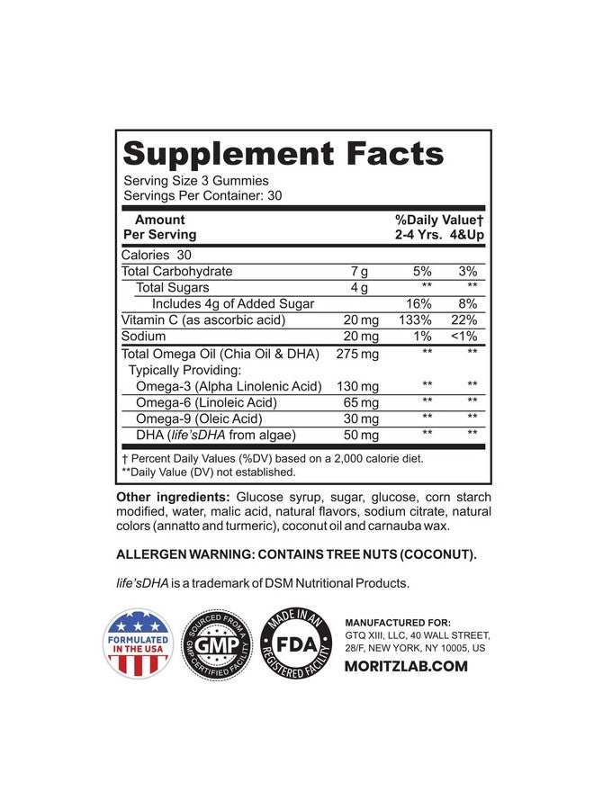 دكتور موريتز حلوى صمغية نباتية من دكتور موريتز تحتوي على أوميجا 3 للأطفال والصغار (90 قطعة)، حلوى صمغية للأطفال تحتوي على أوميجا 6 و9، حلوى صمغية للأطفال تحتوي على أوميجا 3 لصحة الدماغ والقلب، خالية من زيت السمك وخالية من الجلوتين - Image 4