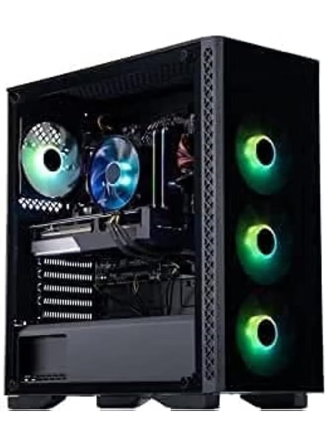 Gaming PC Intel i5-12400F, 16GB DDR4, Nvidia GTX 1650, 500GB NVME M.2 SSD, Windows 10 pro, RGB Gaming Computer PC BLACK - Image 1