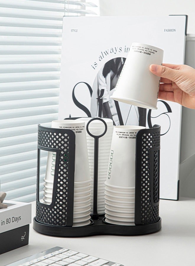 BF HOME 3 Compartments Rotatable Coffee Cups Base Holder Black Plastic Holder Tables Corner Coffee Machine - Image 5