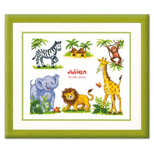 Vervaco Counted Cross Stitch Kit Safari 10.8" x 9.2" - Image 1