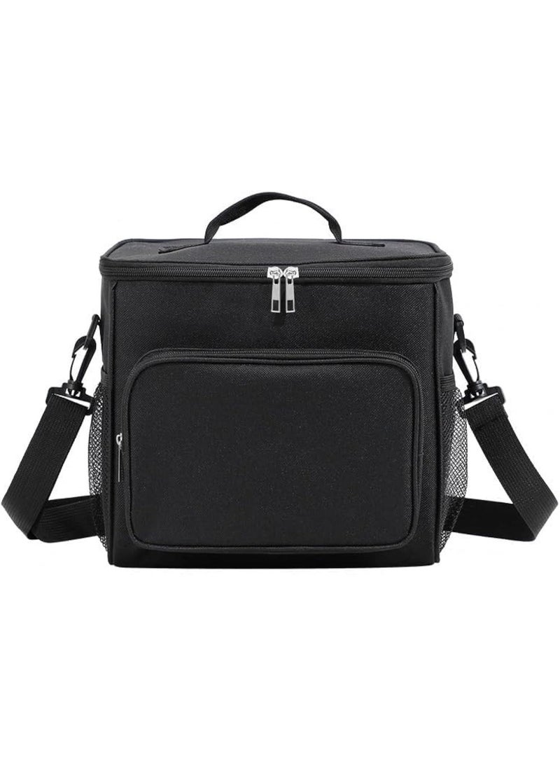 YelaJoy 12L Premium Lunch Boxes – Stylish Insulated Lunch Bags for Adults, Men & Women – 9.85x7.09x10.63inch High Capacity Lunch Cooler Bag for Work，Black - Image 1