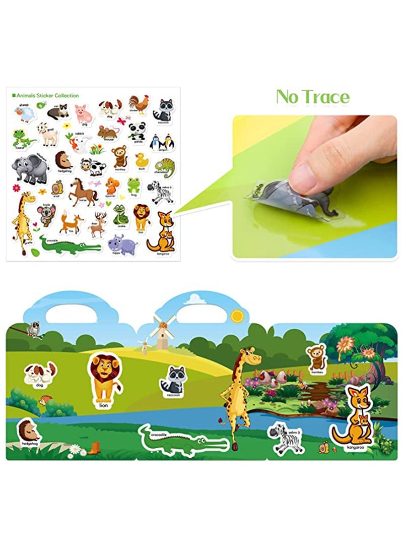 SOLARAE Reusable Sticker Books for Kids, Toys for 2-5 Year Old Girls Boys Birthday Gifts, Toddler Toys, Learning Stickers for Kids Toys, Journal Paper Stickers Scrapbooking Stationery Sticker - Image 3