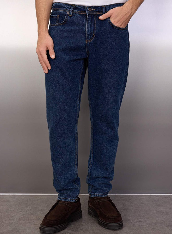 trendyol Navy 100% Cotton Essential Fit Jeans Jeans - Image 1