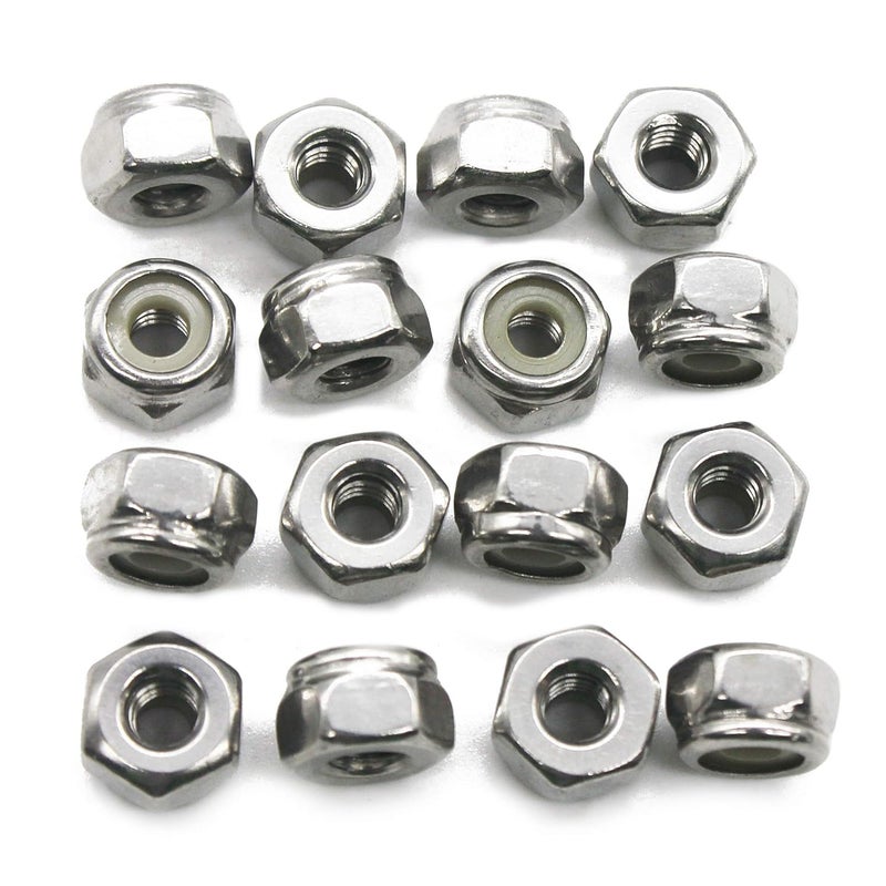 Fullerkreg 100PCS #8-32 Nylon Insert HEX Lock NUT 18-8 Stainless Steel by - Image 1