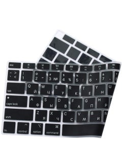 CaseBuy Russian Language Silicone Keyboard Cover Skin for MacBook Newest Air 13 Inch 2018 Release A1932 with Retina Display and Touch ID USA Layout Black  - Image 1