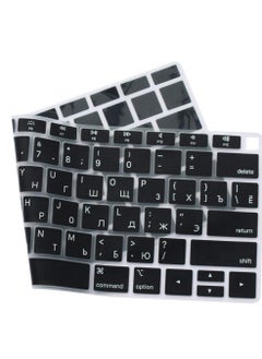 CaseBuy Russian Language Silicone Keyboard Cover Skin for MacBook Newest Air 13 Inch 2018 Release A1932 with Retina Display and Touch ID USA Layout Black  - Image 2