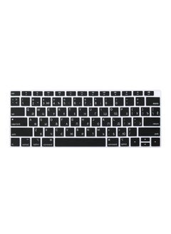 CaseBuy Russian Language Silicone Keyboard Cover Skin for MacBook Newest Air 13 Inch 2018 Release A1932 with Retina Display and Touch ID USA Layout Black  - Image 3