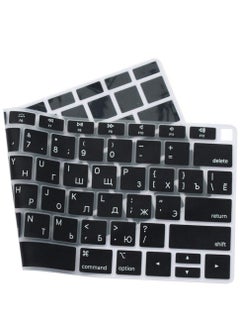 CaseBuy Russian Language Silicone Keyboard Cover Skin for MacBook Newest Air 13 Inch 2018 Release A1932 with Retina Display and Touch ID USA Layout Black  - Image 4