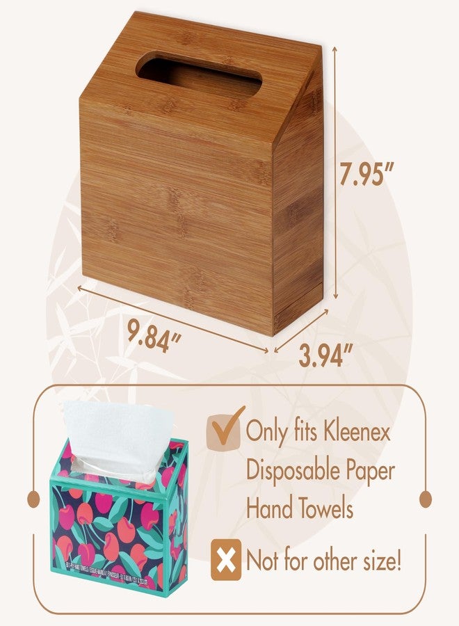 Gobam Carbonized Bamboo Hand Towels Box Cover, Compatible with Kleenex Hand Towels, Wall Mountable Paper Towel Holder with Double-Sided Adhesive Hook, Tissue Dispenser for Bathroom, Office, Tabletop - Image 2