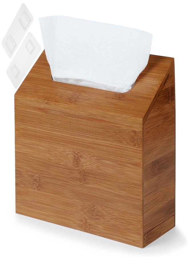 Gobam Carbonized Bamboo Hand Towels Box Cover, Compatible with Kleenex Hand Towels, Wall Mountable Paper Towel Holder with Double-Sided Adhesive Hook, Tissue Dispenser for Bathroom, Office, Tabletop - Image 1