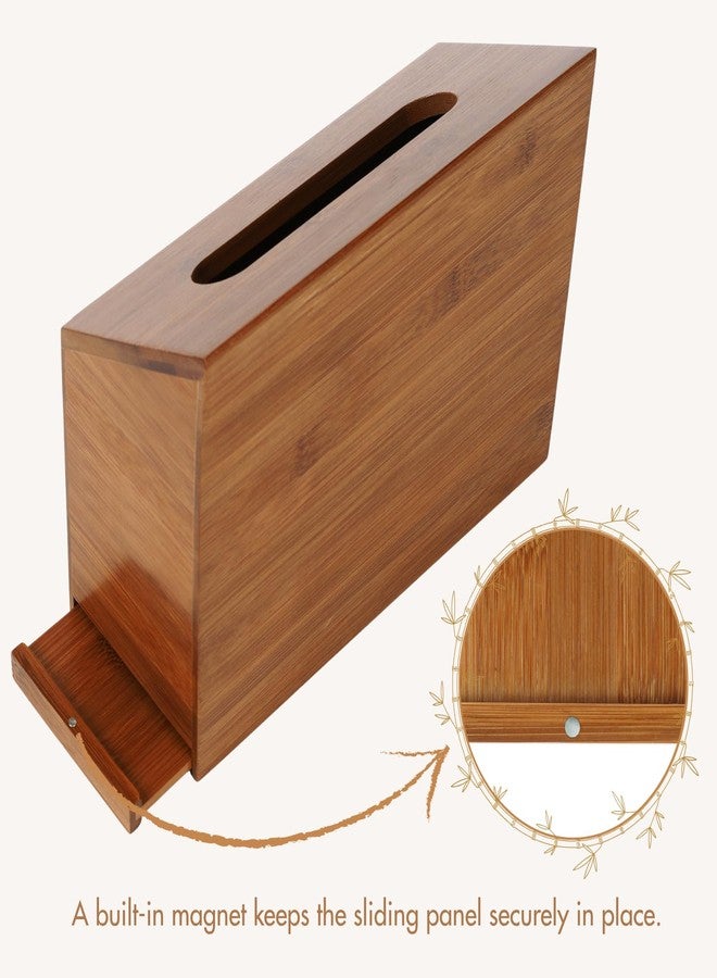 Gobam Carbonized Bamboo Hand Towels Box Cover, Compatible with Kleenex Hand Towels, Wall Mountable Paper Towel Holder with Double-Sided Adhesive Hook, Tissue Dispenser for Bathroom, Office, Tabletop - Image 5