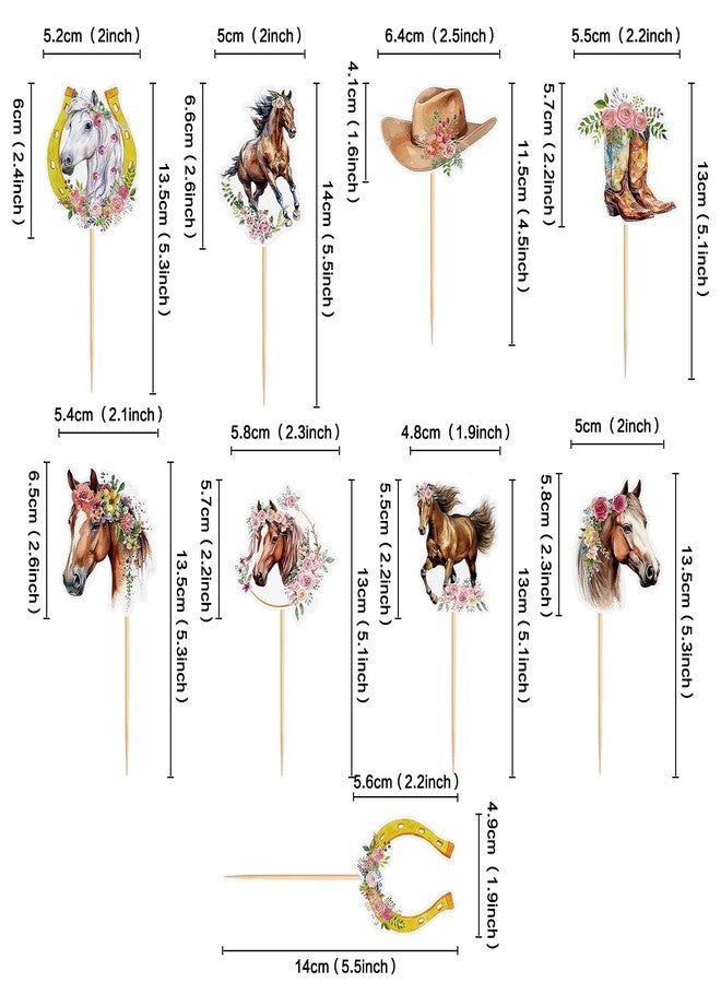 SAMOKA Horse Cupcake Toppers,27 PCS Horse Cake Topper,Horse Cake Decorations,Horse Birthday Decorations,Horse Party Decorations - Image 2