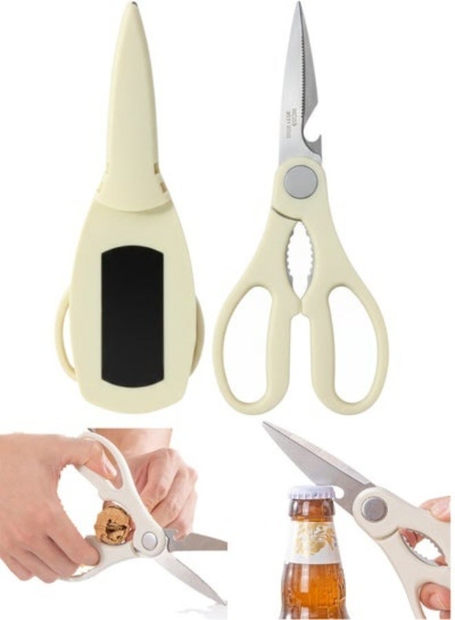 Multipurpose Kitchen Scissors with Magnetic Protective Cover – Stainless Steel Food Scissors for Meat, Chicken, Vegetables, Herbs & Packaging – Fridge Mountable - Image 3