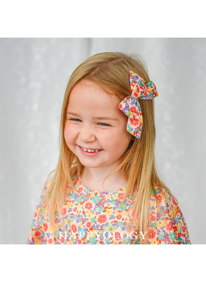 Happyology British Girls Floral Hair Clip Spring New Children's British Style Cute Bow Hairpin - Image 4