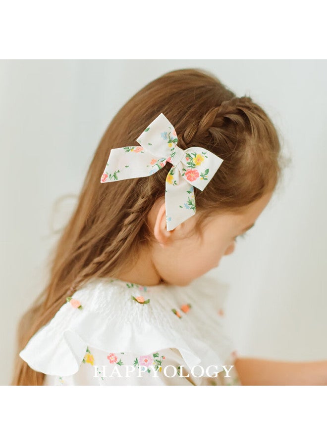 Happyology British Girls Floral Hair Clip Spring New Children's British Style Cute Bow Hairpin - Image 5