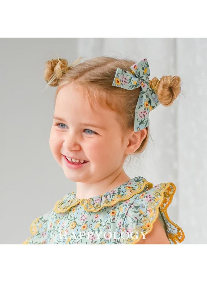 Happyology British Girls Floral Hair Clip Spring New Children's British Style Cute Bow Hairpin - Image 3