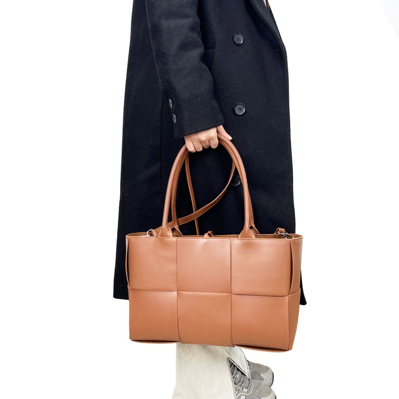 Large Capacity Woven Handbag Women'S High Texture Shoulder Underarm Bag Fashionable Commuter Tote Bag - Image 2