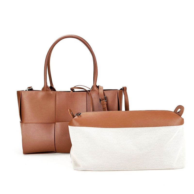 Large Capacity Woven Handbag Women'S High Texture Shoulder Underarm Bag Fashionable Commuter Tote Bag - Image 4
