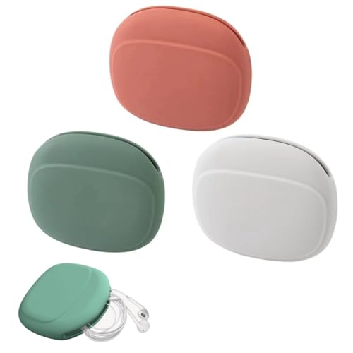 Jubobu 3 PCS Headphone Organizer and Silicone Cable Ties, Silicone Pouch for Storing Earbuds/USB Flash Drive/Keys/Mini Lipstick Cord Winder Holder Keeper Manager Management for Home or Workplace - Image 1