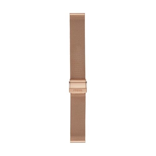 Fossil Women's 18mm Mesh Interchangeable Watch Band Strap, Color: Rose Gold (Model: S181375) - Image 1