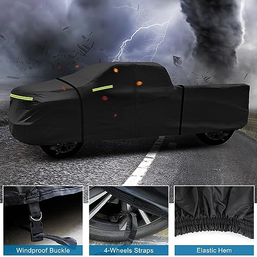 BIGACOVER Truck Cover for Chevy Silverado Crew Cab Long Bed 8.3ft Heavy Duty Waterproof Car Covers with Zipper All Weather Full Pickup Cover Custom Fit 2000-2022 Chevy Silverado 2500 3500HD (UP to 266''L) - Image 5