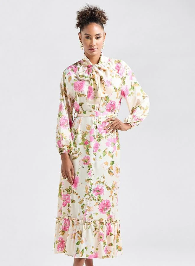 Splash FAV Floral Bow Midi Dress