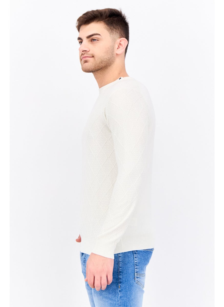 Men Crew Neck Textured Long Sleeves Sweatshirt, Cream - pzsku/Z9FFA41DFE6F75320EA6DZ/45/_/1738160224/1f886b88-f44c-4dd5-9c03-fec9a2ad53d7