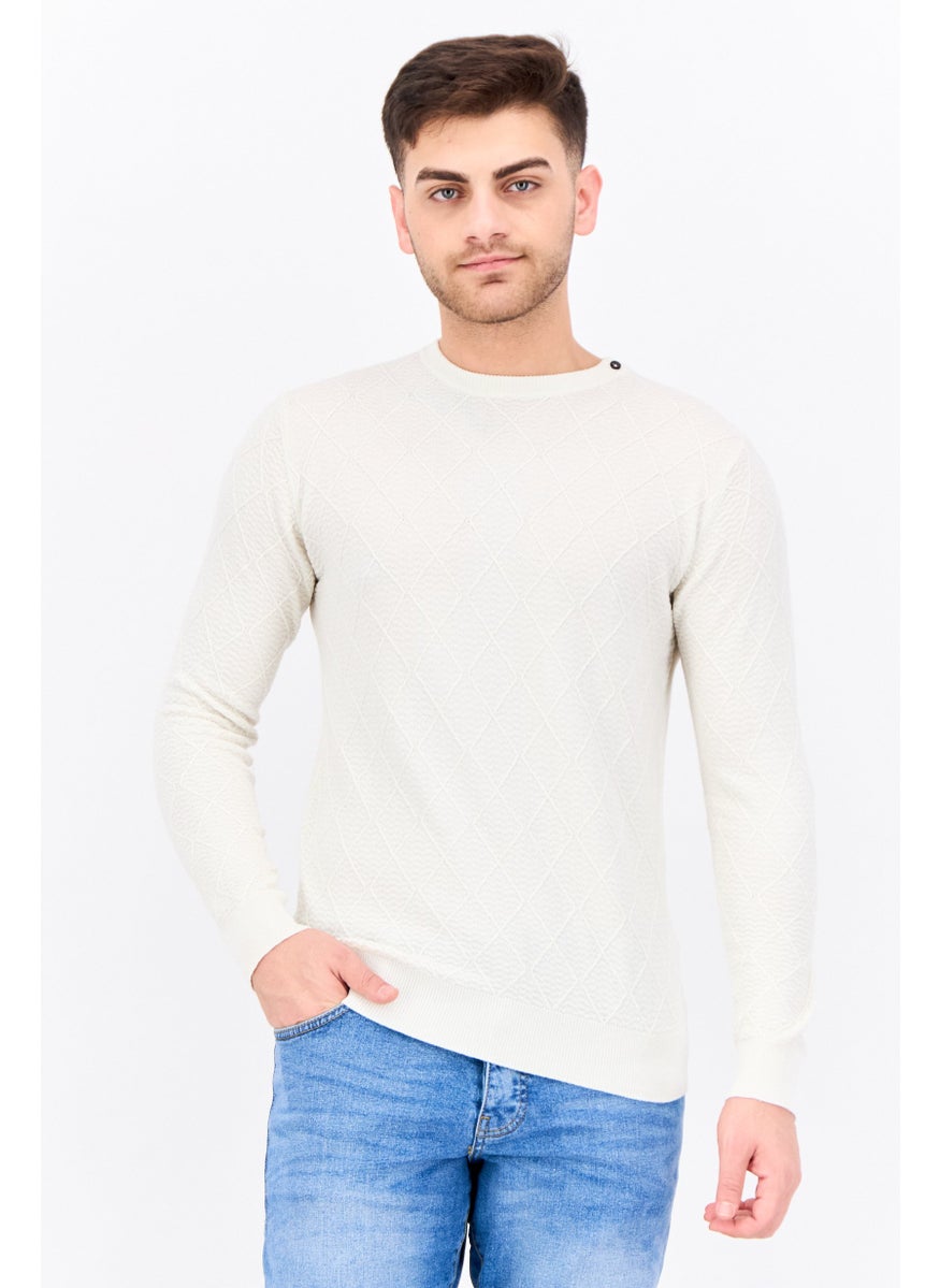 Men Crew Neck Textured Long Sleeves Sweatshirt, Cream - pzsku/Z9FFA41DFE6F75320EA6DZ/45/_/1738160225/81210e55-07fd-49d5-a056-5be8034874ae